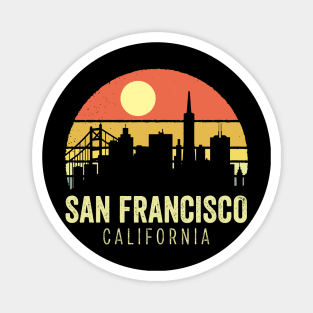 San Francisco California Vintage Sunset Magnet